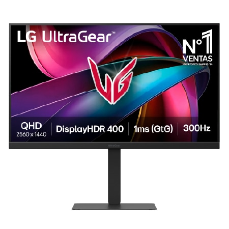 Outlet Monitor Gaming LG UltraGear, 27", IPS, QHD (2560X1440), 300Hz, 1 ms - 27G640A-B.OUTLET