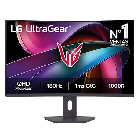 Monitor Gaming LG UltraGear, 32", VA, QHD (2560X1440), 180Hz, 1 ms, Curvo 1000R - 32G600AX-B.OBSPTO