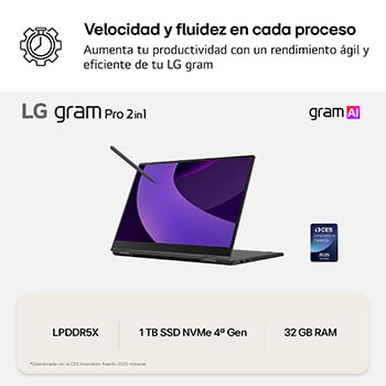 Front view of tablet mode