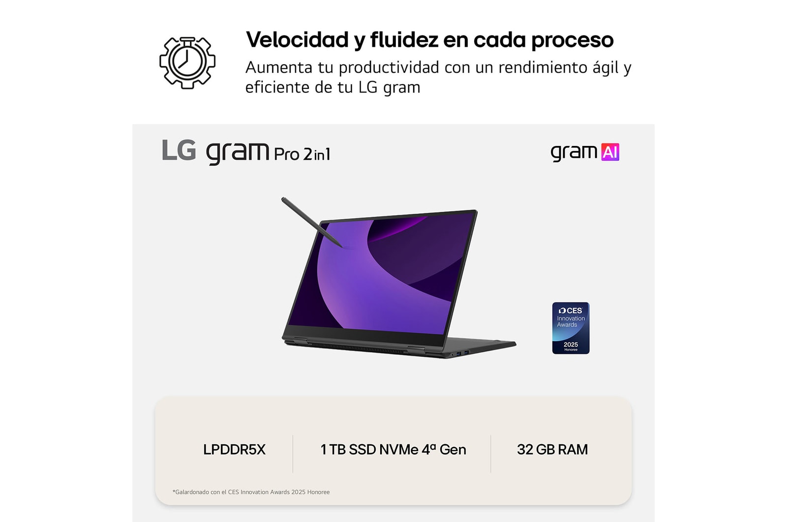Front view of tablet mode