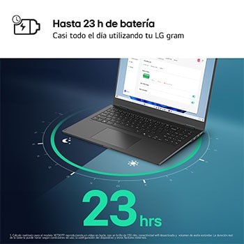 LG Portátil 15" LG gram - 15Z90S, Windows 11, Intel® Core™ Ultra 5, 16 GB RAM, 512 GB SSD, Panel IPS FHD (1920x1080), Ultraligero 1,3 kg,  23 h, Negro, 15Z90S-V.AP55B