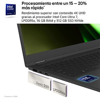 LG Portátil 15" LG gram - 15Z90S, Windows 11, Intel® Core™ Ultra 5, 16 GB RAM, 512 GB SSD, Panel IPS FHD (1920x1080), Ultraligero 1,3 kg,  23 h, Negro, 15Z90S-V.AP55B