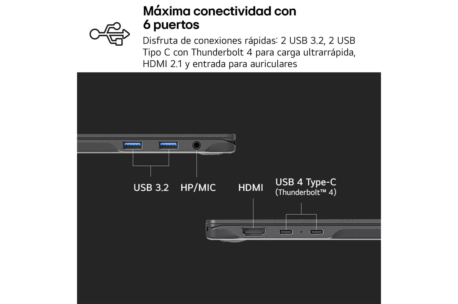 Maxima conectivdad con 6 puertos