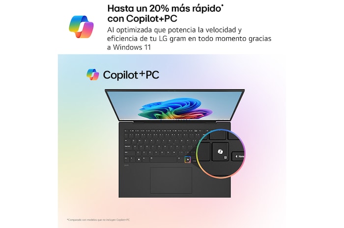 LG Portátil 16" LG gram 16Z90T, Copilot+ PC, Windows 11 Home, Intel® Core™ Ultra7 , 32 GB RAM , 1TB SSD, Panel IPS (2560*1600), Ligero, 1.239 g , 28.5 h, AI,Negro, 16Z90TL-G.AU88B