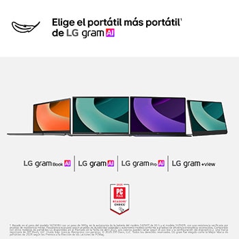 LG Portátil 17" LG gram - 17Z90T, Windows 11, Intel® Core™ Arrow Lake, 16 GB RAM, 1 TB SSD, Panel IPS WQXGA (2560x1600), Ligero 1,3 kg,  20 h, Gris, 17Z90T-G.AA7LB