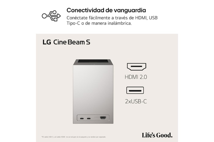 Proyector LG CineBeam - front view with HDMI port
