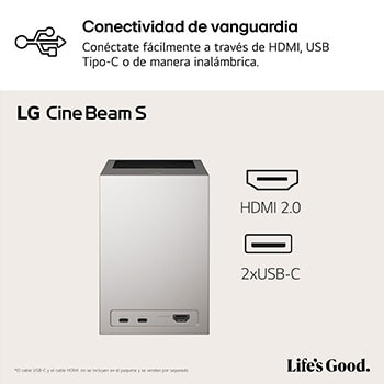 Proyector LG CineBeam - front view with HDMI port