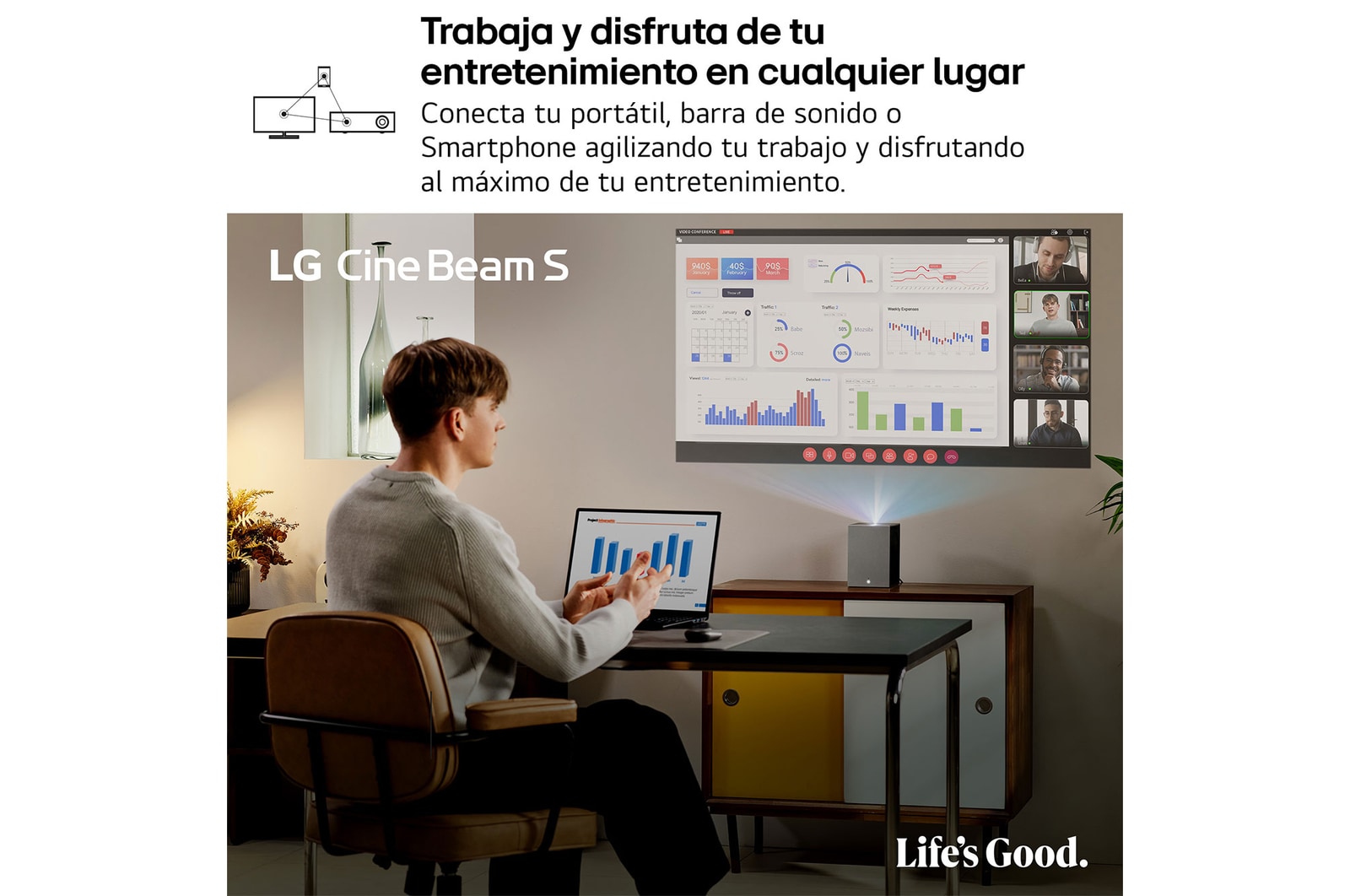 Proyector LG CineBeam - en cualquler lugar