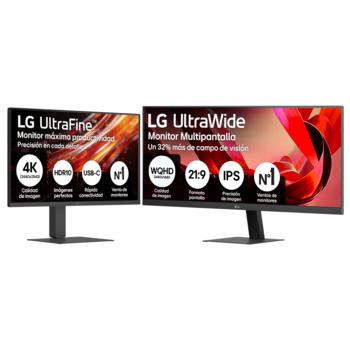 Vista frontal de Setup Monitor Office LG 4K, 32" + LG UltraWide 29'' 27U73-29U51.SET