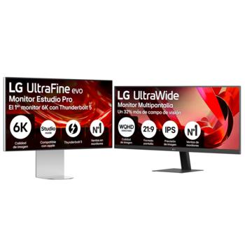 Vista frontal de Setup Monitor Office LG 6K, 32" + LG UltraWide 29'' 32U99-29U51.SET