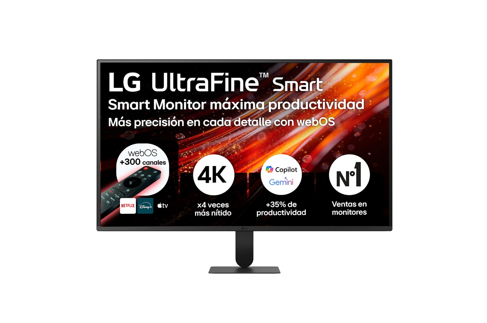 Vista frontal de LG Smart Monitor Ultrafine 31,5 '',webOS, UHD, VA 32U701SB-B