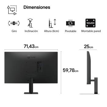 Monitor LG UltraFine 31,5'' , UHD (3840 x 2160), VA,altura ajustable