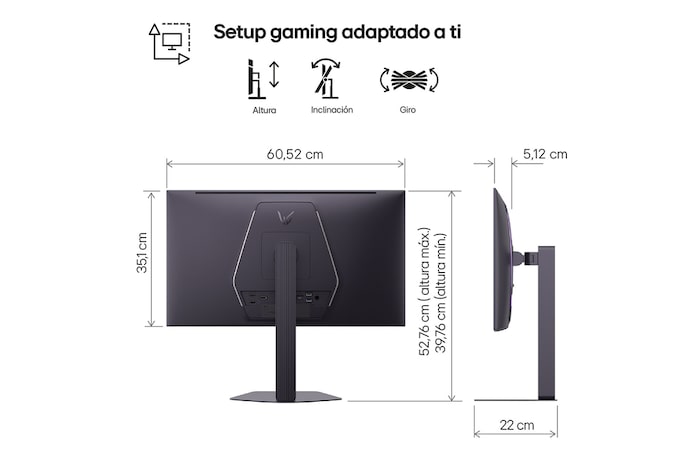 '+30 degree swivel monitor top view