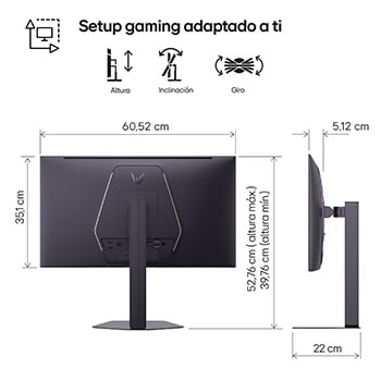 '+30 degree swivel monitor top view