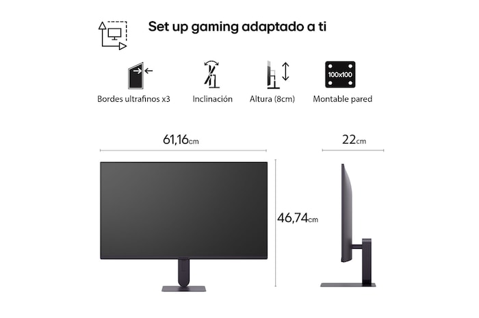 Rear view of the monitor 27G414B showing the stand attachment area and rear ports