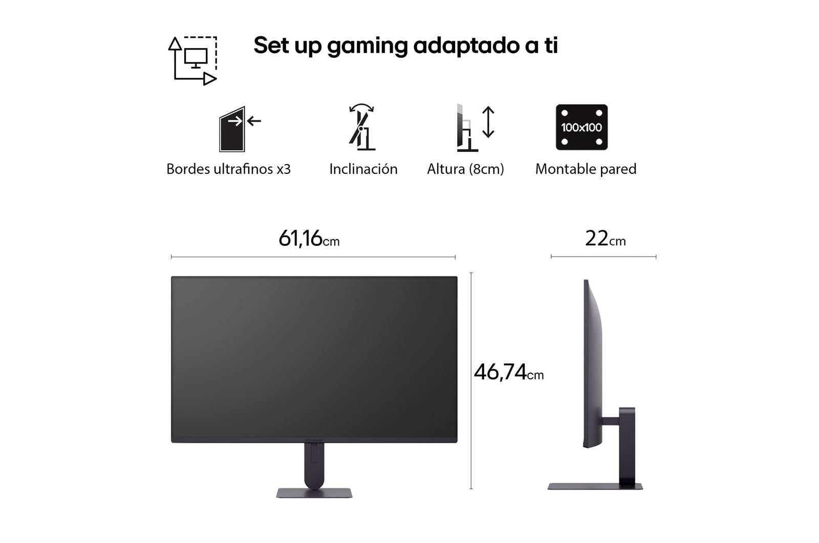 Rear view of the monitor 27G414B showing the stand attachment area and rear ports