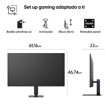 Rear view of the monitor 27G414B showing the stand attachment area and rear ports