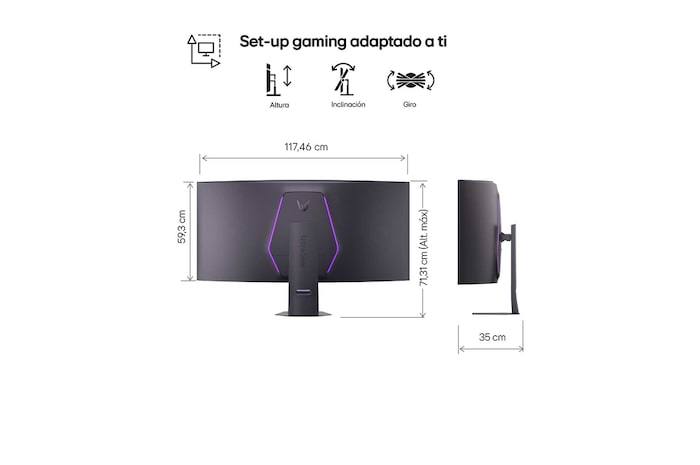 Left-rear angled view of a 52-inch UltraGear evo G9, 5K2K 240Hz Gaming Monitor (52G930B)