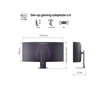 Left-rear angled view of a 52-inch UltraGear evo G9, 5K2K 240Hz Gaming Monitor (52G930B)