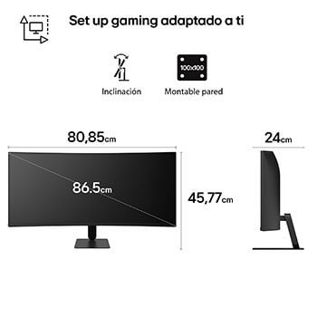 Close-up of LG UltraWide Curved monitor rear ports including DisplayPort 1.4, HDMI 2.0, and DC-IN.