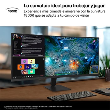 LG 34-inch 21:9 WQHD Curved display compared with 27-inch 16:9 screen, illustrating expanded horizontal workspace.