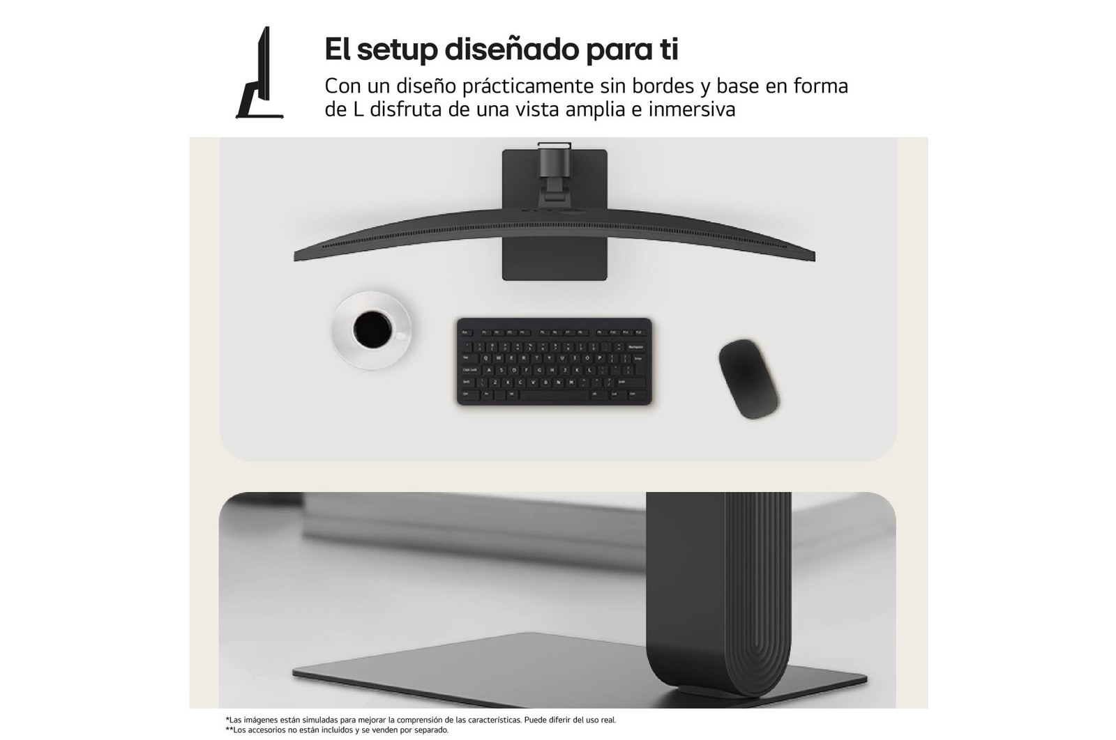 Top-down view of monitor stand