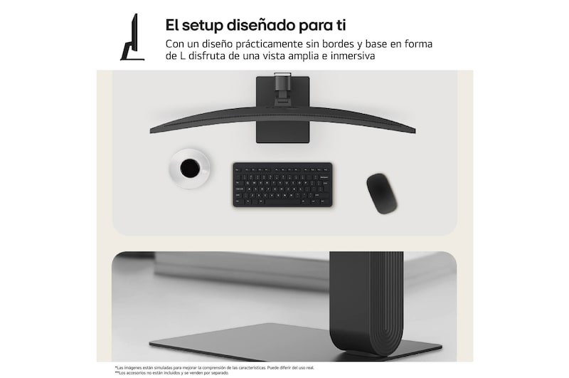 Top-down view of monitor stand