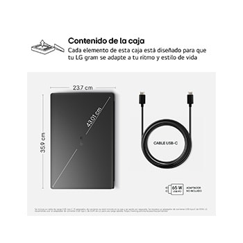 Portátil 15" LG gramBook 15U50U, Windows 11 Home, Intel® Core™ Ultra 5, 16 GB RAM , 512 GB SSD, Pantalla IPS (1920*1080), ligero, 1.700 g, 10 horas, AI, Negro carbón