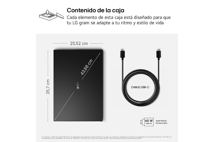 A dimension diagram of the LG gram Pro laptop showing its physical size and weight. The image displays a width of 358 mm, depth of 252 mm, diagonal lThis image shows the dimensions of the LG gram Book laptop, illustrating the top view with overall width and depth measurements, along with a side view showing thickness and weight.ength of 406 mm, thickness ranging from 12.4 mm to 12.8 mm, and a weight of 1,199 g.