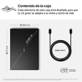 A dimension diagram of the LG gram Pro laptop showing its physical size and weight. The image displays a width of 358 mm, depth of 252 mm, diagonal lThis image shows the dimensions of the LG gram Book laptop, illustrating the top view with overall width and depth measurements, along with a side view showing thickness and weight.ength of 406 mm, thickness ranging from 12.4 mm to 12.8 mm, and a weight of 1,199 g.