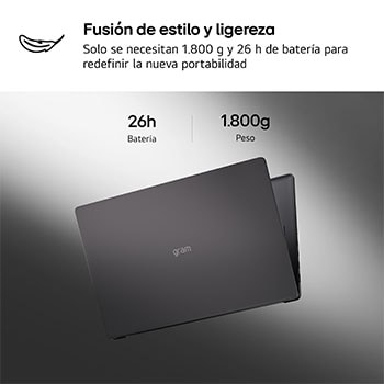 An LG gram Pro laptop displayed at an angled position on a dark background, emphasizing its lightweight 1,199 g body designed for a 16-inch size. A MIL-STD-810H badge is shown, indicating that the device has passed seven military-grade durability tests.