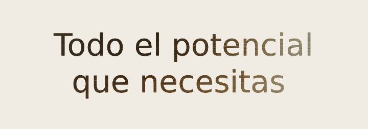 Una imagen que muestra el texto "Todo el potencial que necesitas"