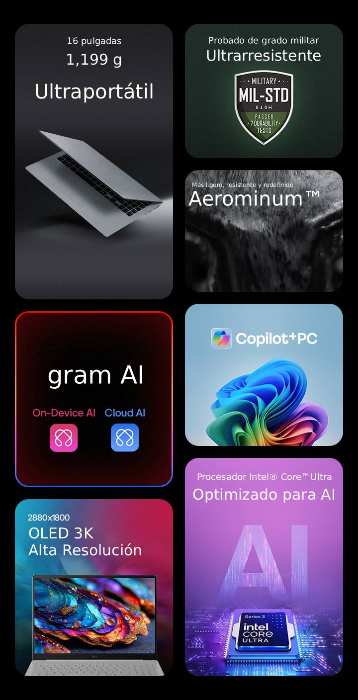 gram Pro AI laptop (16Z95U) with an ultra-portable Aerominum design, Dual AI, Copilot+ PC, IPS 2.5K, and AMD Ryzen™ AI processor
