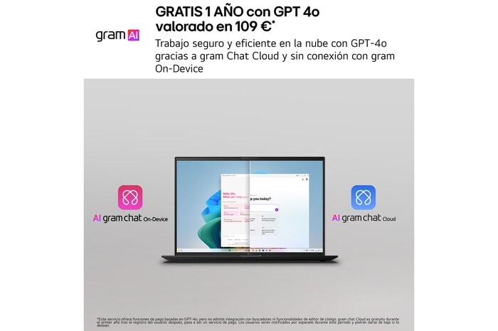Portátil 14 " LG gram 14Z90U, Windows 11 Home, Intel® Core™ Ultra 7, 32 GB RAM, 512 GB SSD, Intel® graphics (4Xe), Pantalla IPS (1920*1200), ligero, 1,120 g, 36.5 horas, AI, Negro