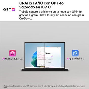 Portátil 14 " LG gram 14Z90U, Windows 11 Home, Intel® Core™ Ultra 7, 32 GB RAM, 512 GB SSD, Intel® graphics (4Xe), Pantalla IPS (1920*1200), ligero, 1,120 g, 36.5 horas, AI, Negro
