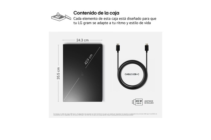 LG Portátil 16" LG gram 16Z90TL, Copilot+ PC,  Windows 11 Home, Intel® Core™ Ultra 7, 32 GB RAM, 512 GB SSD, Panel IPS WQXGA (2560x1600), Ligero 1,2kg, 28,5 h, Negro, 16Z90TL-G.AU85BN