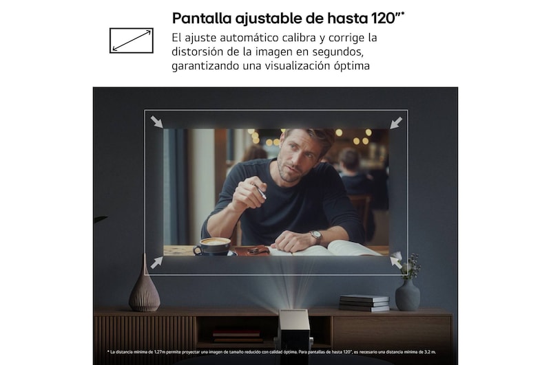 LG CineBeam Q | 4K UHD hasta 120" calibración automática | SmartTV con webOS | Láser RGB con 600 lúmenes | Ligero, 1.49 kg, PU600U
