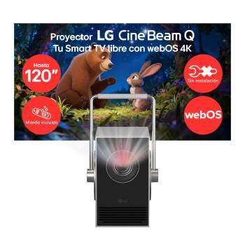 Vista frontal de LG CineBeam Q | 4K UHD hasta 120" calibración automática | SmartTV con webOS | Láser RGB con 600 lúmenes | Ligero, 1.49 kg PU600U