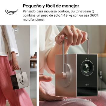 LG CineBeam Q | 4K UHD hasta 120" calibración automática | SmartTV con webOS | Láser RGB con 600 lúmenes | Ligero, 1.49 kg, PU600U