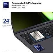 LG gram 16Z90S Windows 11 Home/ Intel Core Ultra 7/ 16GB/ 1TB SSD/ 1,2Kg/ 24,5h, 16Z90S-G.AA79B