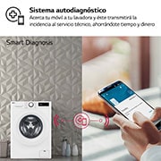 LG Lavadora inteligente AI Direct Drive,  Vapor,  9kg ,  1400rpm Un 10% más eficiente que A, Serie 500, F4WR5009A3W