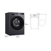 LG Lavadora inteligente AI Direct Drive,  Vapor,  9kg ,  1400rpm Un 10% más eficiente que A, Serie 500, F4WR5009A6M