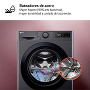 LG Lavadora inteligente AI Direct Drive,  Vapor,  9kg ,  1400rpm Un 10% más eficiente que A, Serie 500, F4WR5009A6M