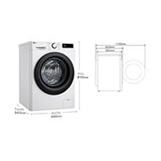 LG Lavadora inteligente AI Direct Drive,  Vapor,  10kg ,  1400rpm Un 10% más eficiente que A, Serie 500, F4WR5010A6W