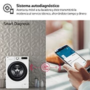 LG Lavadora inteligente AI Direct Drive,  Vapor,  10kg ,  1400rpm Un 10% más eficiente que A, Serie 500, F4WR5010A6W