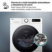LG Lavadora inteligente AI Direct Drive. TurboWash 360º, Vapor,  9kg ,  1400rpm Un 10% más eficiente que A, Serie 600, F4WR6009A0W