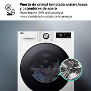 LG Outlet Lavadora inteligente AI Direct Drive. TurboWash 360º, Vapor+, 9kg , 1400rpm Un 10% más eficiente que A, Serie 700, F4WR7009AGW.OUTLET