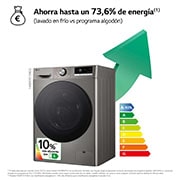 LG Outlet Lavadora inteligente AI Direct Drive. TurboWash 360º, Vapor+, 10kg , 1400rpm Un10% más eficiente que A, Serie 700, F4WR7010AGS.OUTLET