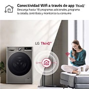 LG Outlet Lavadora inteligente AI Direct Drive. TurboWash 360º, Vapor+, 10kg , 1400rpm Un10% más eficiente que A, Serie 700, F4WR7010AGS.OUTLET