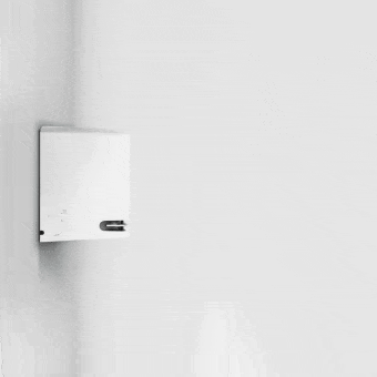 Animación de un aire acondicionado LG que muestra la función AI Air, que ajusta automáticamente el caudal de aire para mayor comodidad del usuario.
